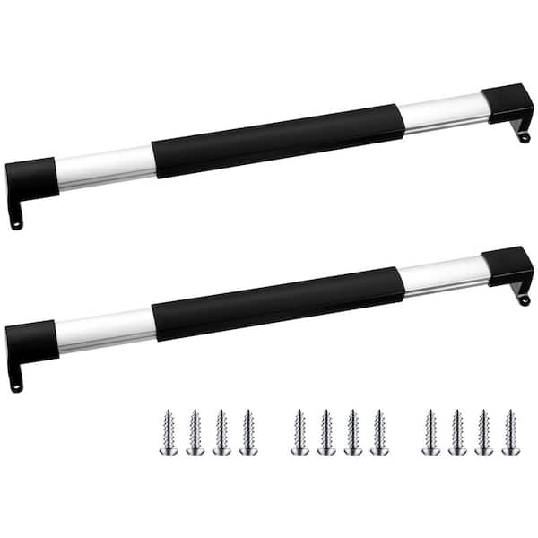 21-5/8 in. to 28-5/8 in. Adjustable RV Screen Door Cross Bar Handle with Sturdy and Secure Non-Slip Grip, Black (2-Pack)