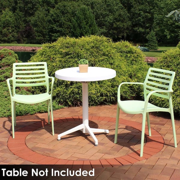 green plastic patio set