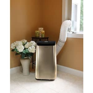 7,500 BTU Portable Air Conditioner Cools 500 Sq. Ft. with LCD Display, Auto-Restart and Wheels in Gold
