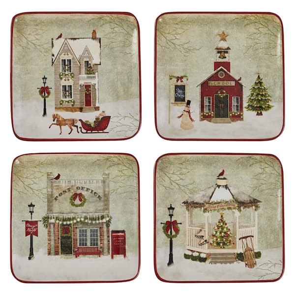 Square 2025 christmas plates