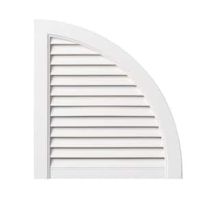 15 in. x 16 in. Polypropylene Open Louvered Design White Shutter Arch Top