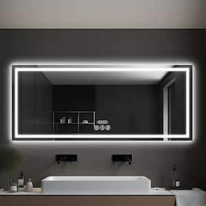 37.8 in. W x 74 in. H Full-Size Rectangular Frameless Anti-Fog LED Wall Bathroom Vanity Mirror