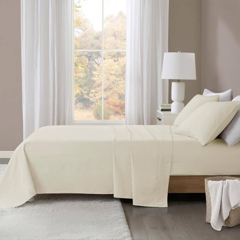 Ivory Queen Cotton Flannel 4-Piece Sheet Set