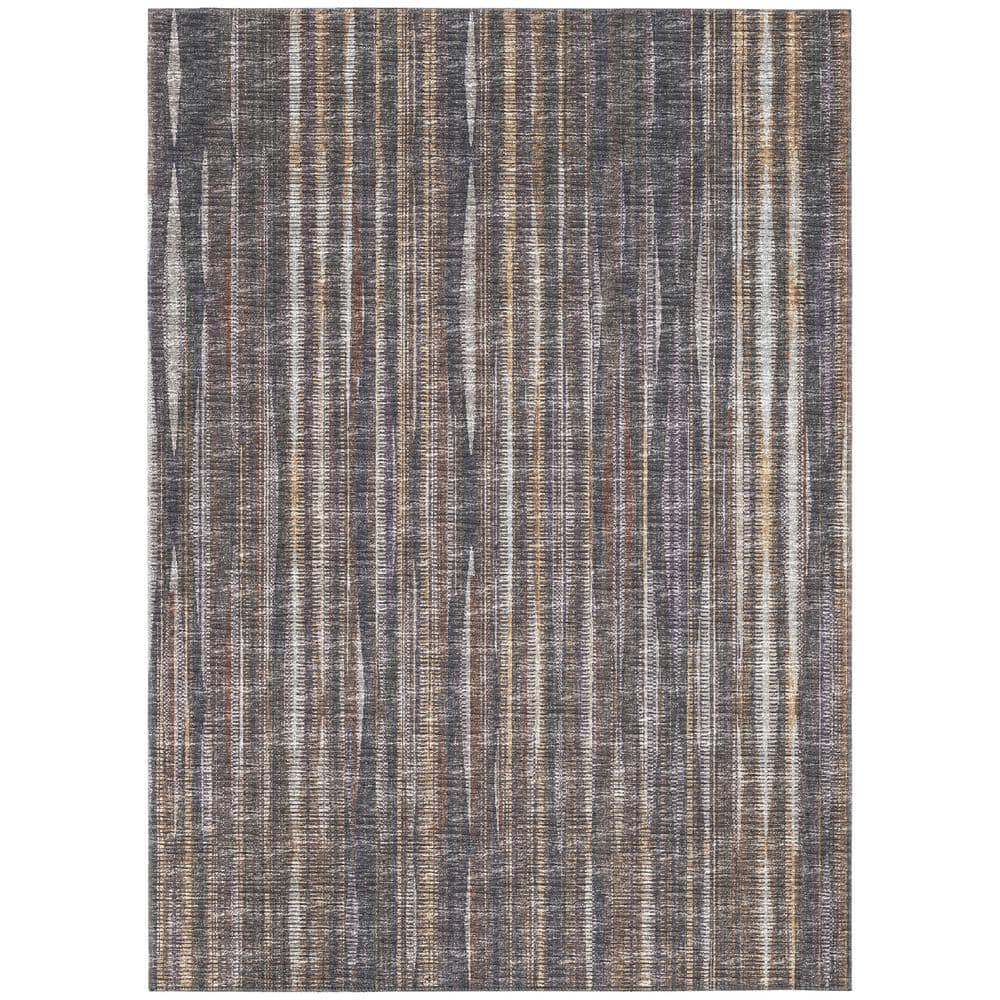 Waverly Brown 5 ft. x 7 ft. 6 in. Geometric Indoor/Outdoor Area Rug