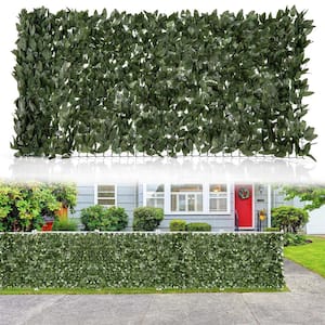 40 in. Fabric Artificial Lily Leaf Privacy Garden Fence