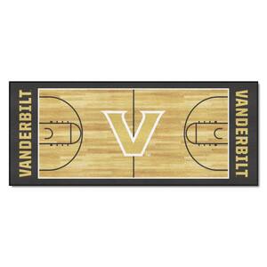 NCAA - Vanderbilt University Tan 3 ft. x 6 ft. Indoor Basketball Court Runner Rug