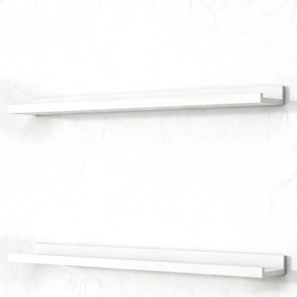 2-Pack Floating Shelf Series 36 in. W x 4.7 in. D White Engineered Wood Decorative Wall Shelf