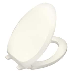 French Curve Quiet-Close Elongated Toilet Seat with Grip-Tight Bumpers in Biscuit