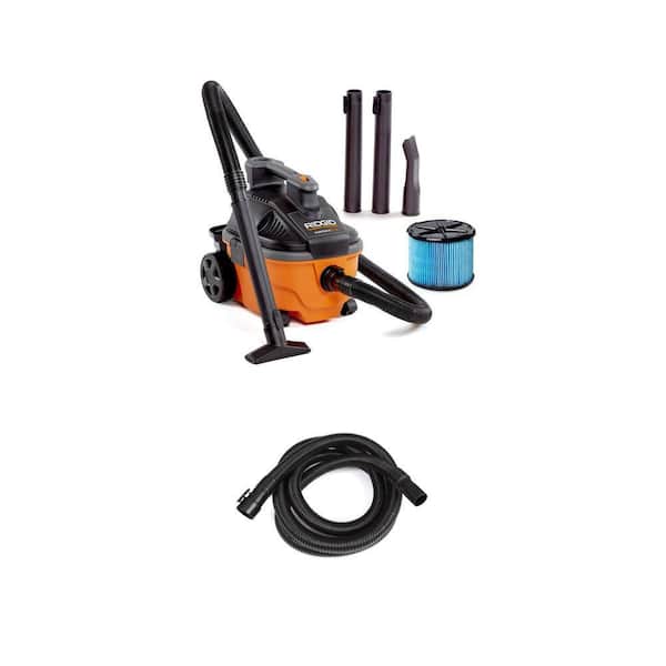 4 Gal. 5.0 Peak HP Portable Shop Vacuum WD4070 Wet Dry Vac with Fine Dust Filter, 14 ft. Locking Hose and Accessories