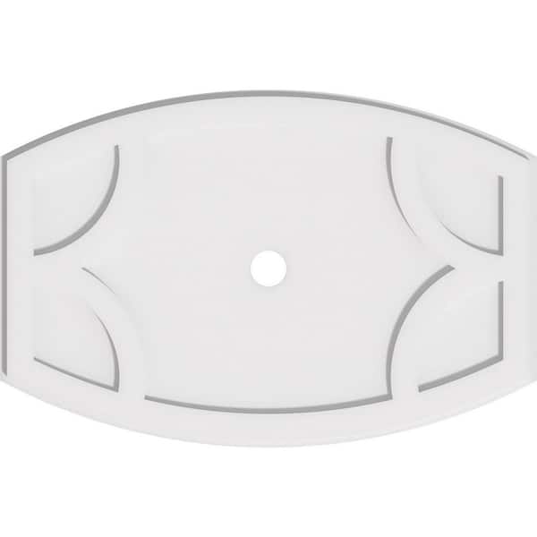 Ekena Millwork 30 in. W x 20 in. H x 2 in. ID x 1 in. P Kailey Architectural Grade PVC Contemporary Ceiling Medallion