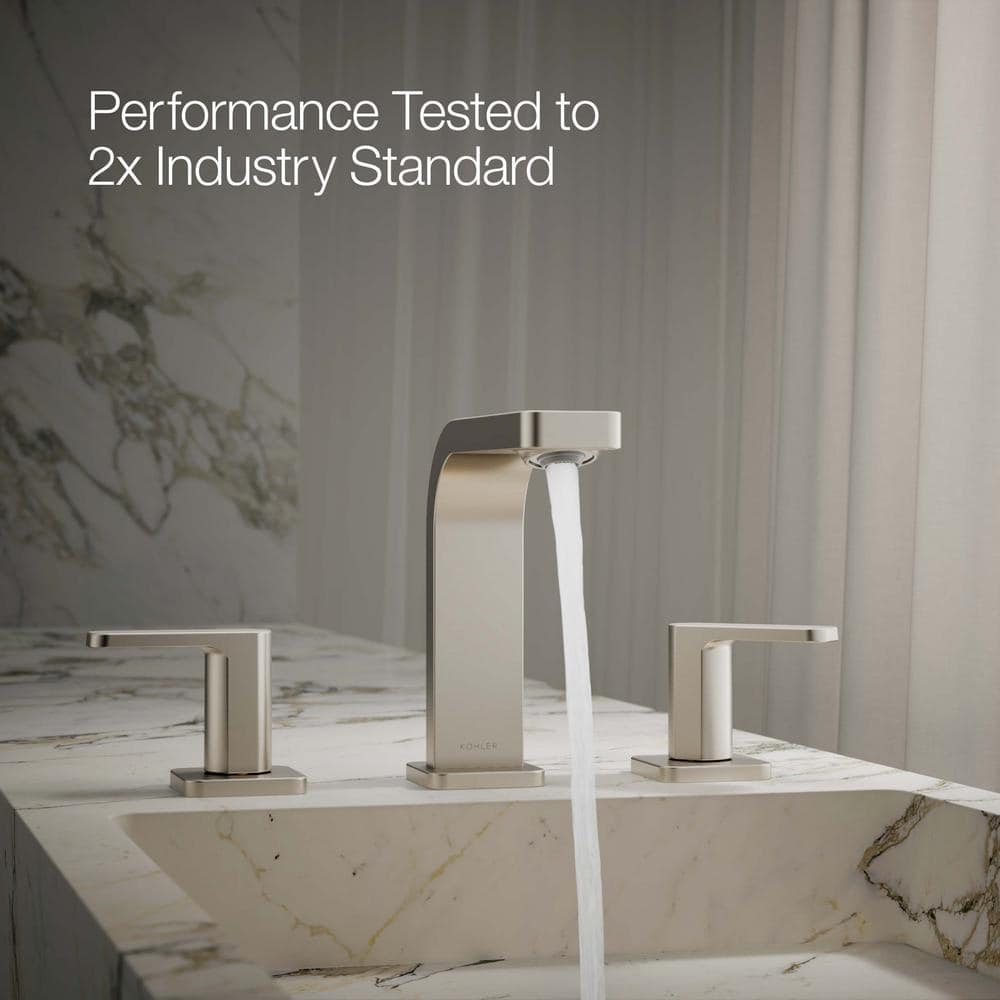 Parallel Chic 24" Vibrant Brushed Nickel Widespread Bathroom Faucet