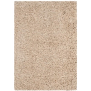 Venice Shag Champagne Doormat 2 ft. x 3 ft. Solid Area Rug