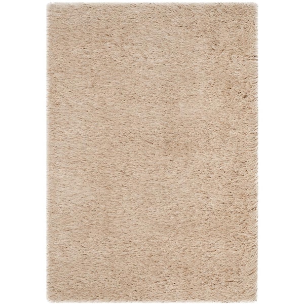 SAFAVIEH Venice Shag Champagne Doormat 2 ft. x 3 ft. Solid Area Rug