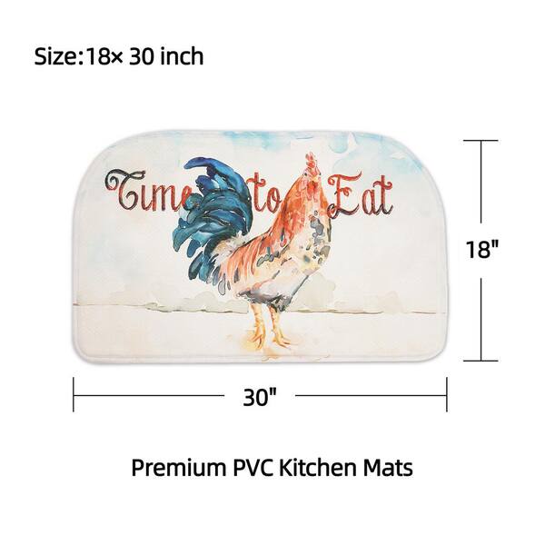 18 in. x 30 in. Vintage Rooster Kitchen Cushion Floor Mat