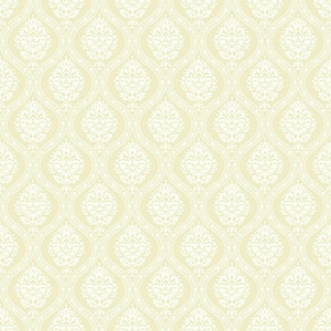 56 sq ft. Yellow Petite Ogee Pre-Pasted Wallpaper