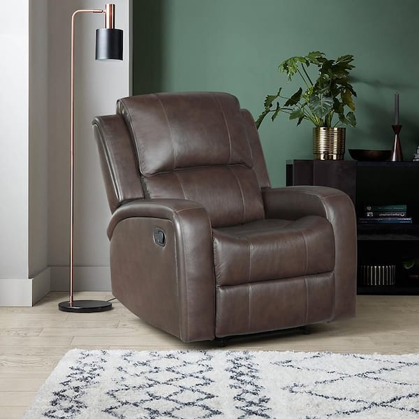 Longvale Brown Leather Manual Recliner
