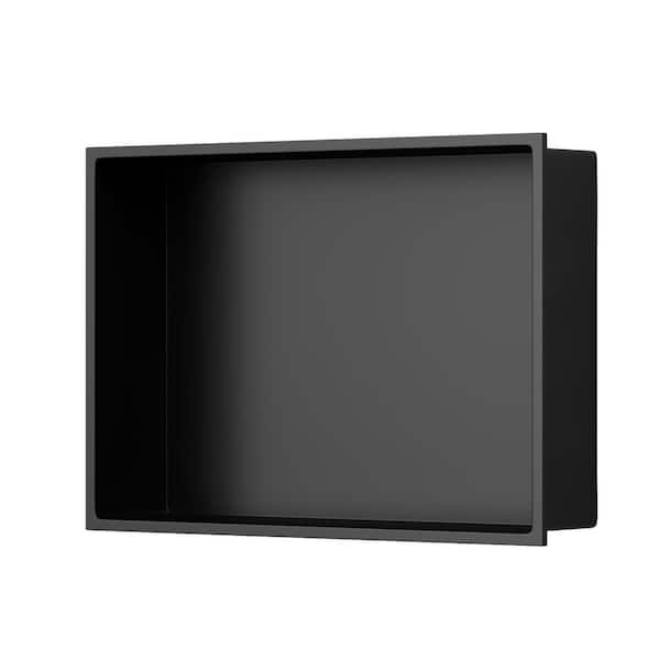 8 in. W x 12 in. H x 4 in. D Shampoo-Soap Standard Double Shower Niche in Matte Black