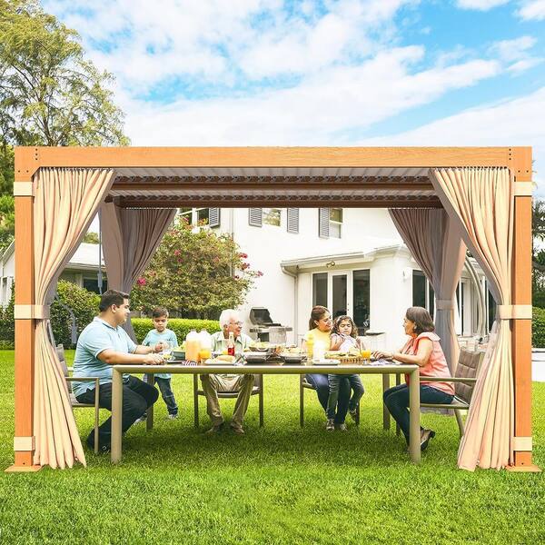 10 ft. x 12 ft. Louvered Pergola with Adjustable Rainproof