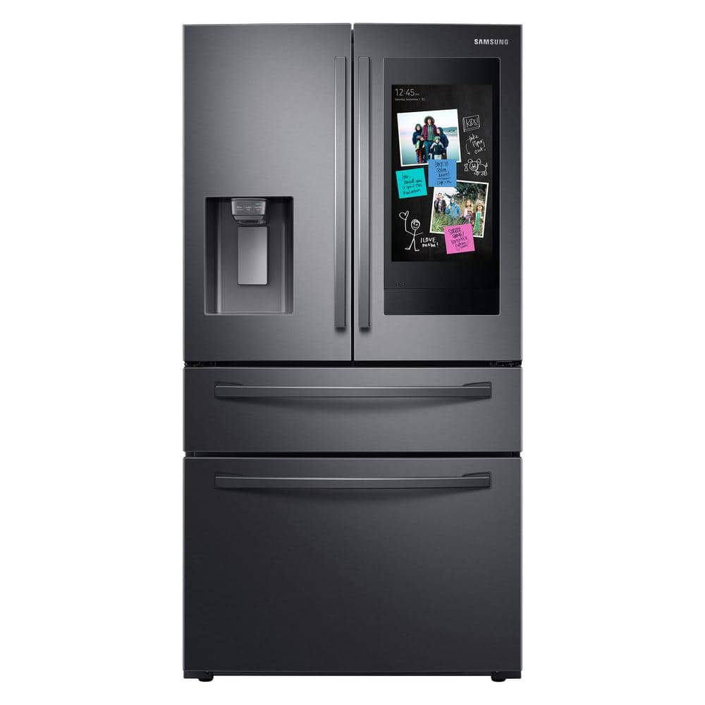 Reviews For Samsung 27 7 Cu Ft Family Hub 4 Door French Door Smart Refrigerator In Fingerprint Resistant Black Stainless Steel Rf28r7551sg The Home Depot