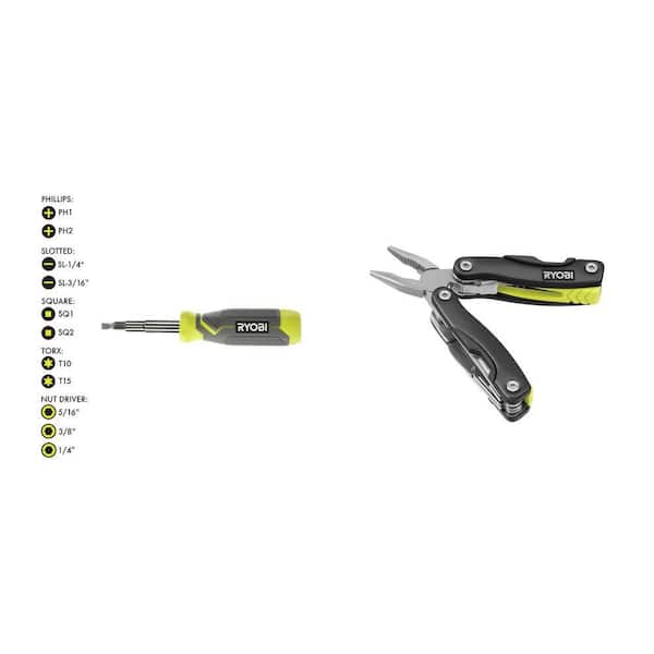 11-in-1 Multi-bit Screwdriver with Cushion Grip Handle and 14-in-1 Compact Multi-Tool Combo