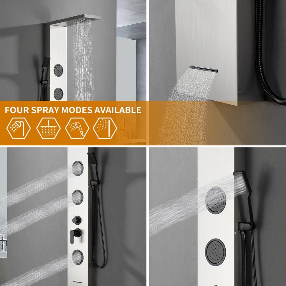 Black Nickel 57.99'' Shower Panel with Rainfall and Body Jets
