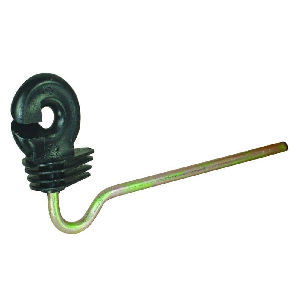 Wood Post - 8 in. Screw in Ring Insulator - Polyrope - Black