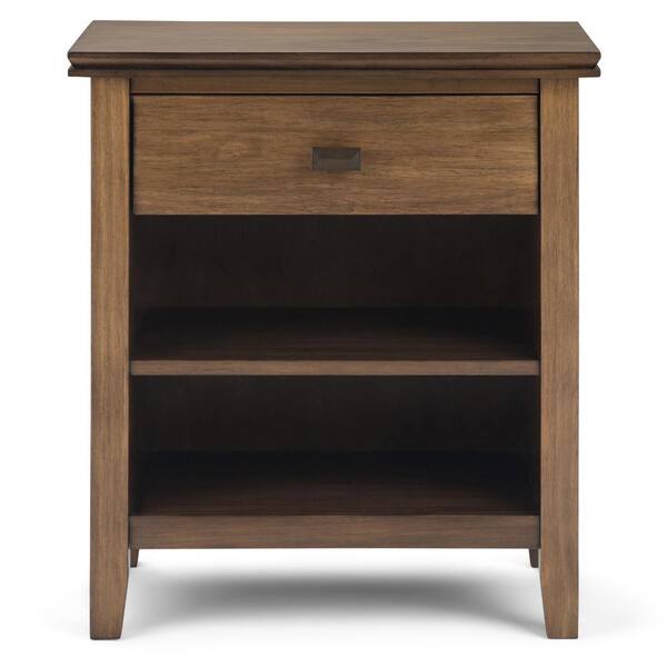 Details about   Artisan 1-Drawer Solid Wood 24 in Wide Contemporary Bedside Nightstand Table in 