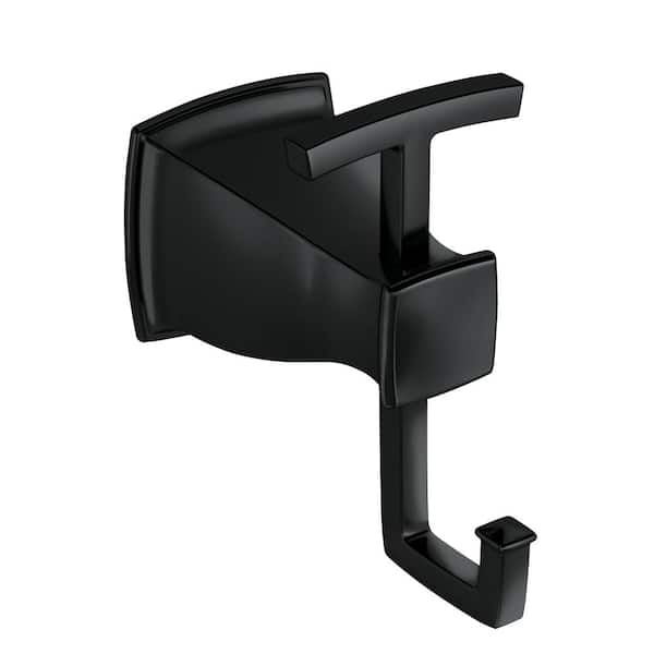 MOEN Hensley Double Robe Hook with Press and Mark in Matte Black