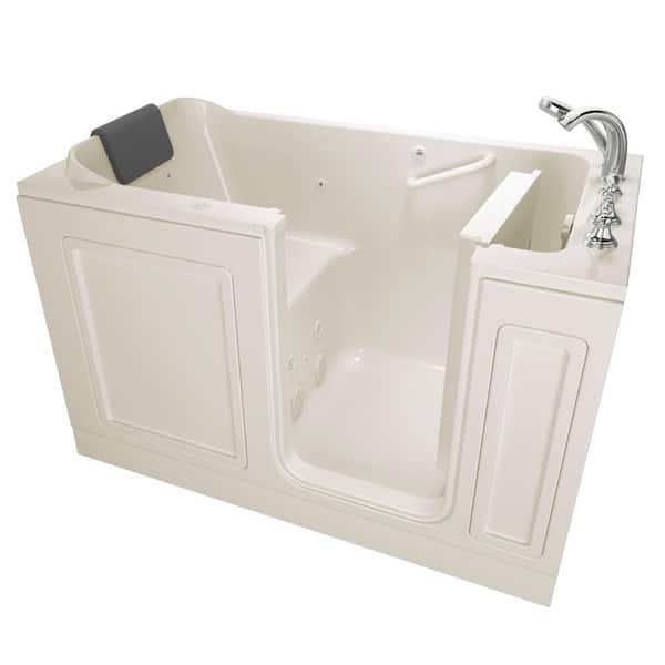 American Standard Acrylic Luxury 60 in. Right Hand Walk-In Whirlpool Bathtub in Linen