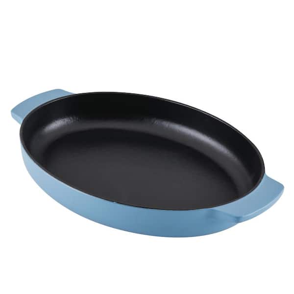 KitchenAid Enameled Cast Iron, 2.5 qz. Oval Cast Iron Au Gratin Roasting Pan, 2.5 qz., Blue Velvet