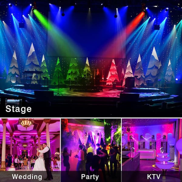 Lukyamzn 36LEDs RGB Stage Par Lights - Sound Activated Auto Play by Remote & DMX Control Uplights - 4 Pack