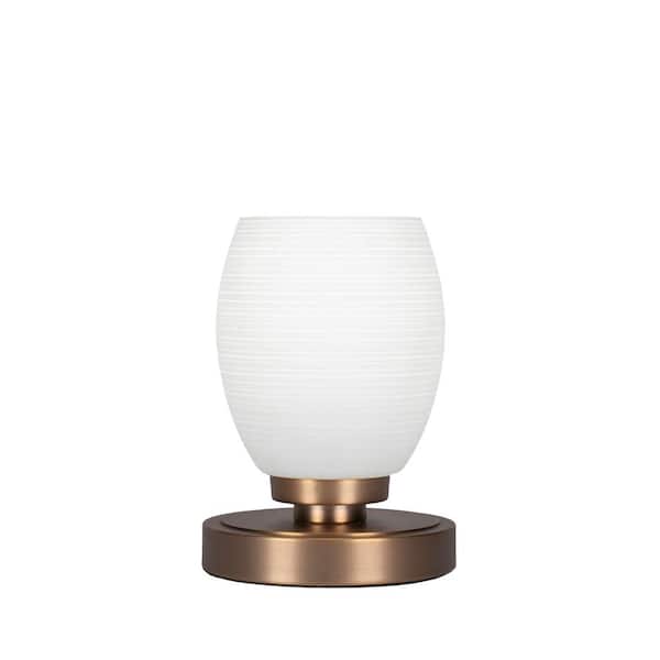 Unbranded Quincy 7.5 in. New Age Brass Accent Lamp with Glass Shade