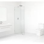 32.5 in. x 78 in. Frameless Fixed Panel Shower Door in Chrome without Handle