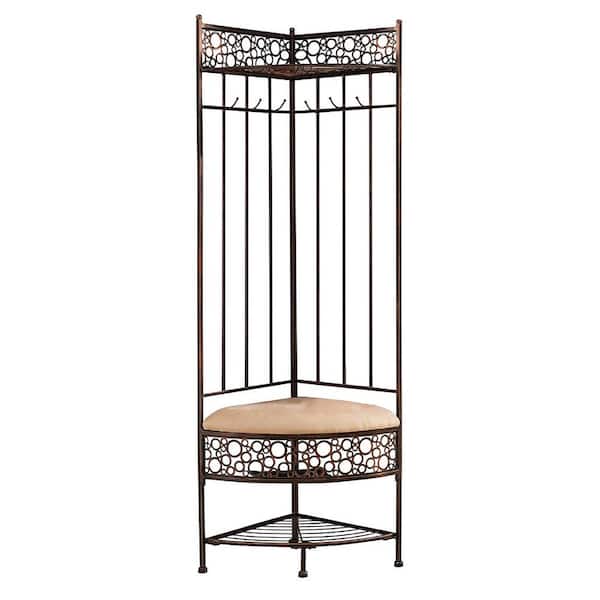 Kings Brand Furniture Copper Metal Corner Hall Tree