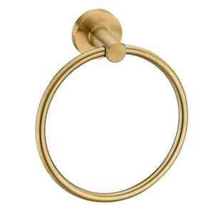 Kree Wall Mounted Towel Ring in Brushed Gold