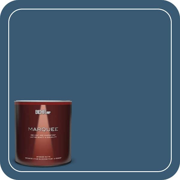 BEHR MARQUEE 1 qt. #M500-6 Express Blue Matte Interior Paint & Primer