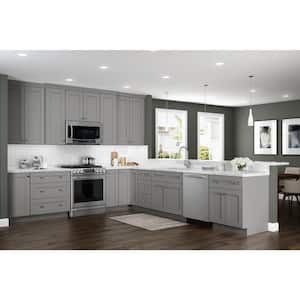 Richmond Vesuvius Gray Plywood Shaker Assembled Kitchen Cabinet Refrigerator End Panel 24 in W x 1.5 in D x 90 in H