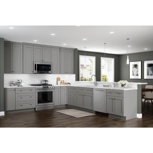 Richmond Vesuvius Gray Plywood Shaker Assembled Kitchen Cabinet Filler Strip 3 in W x 0.75 in D x 84 in H