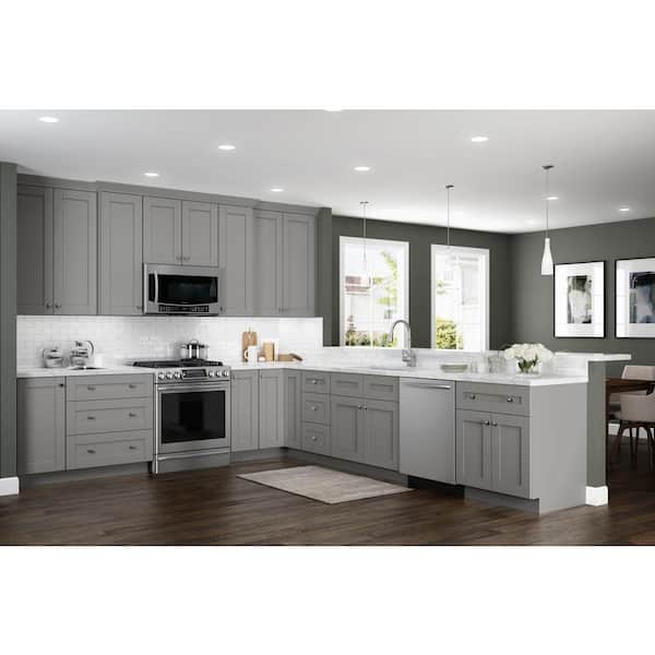 Richmond Vesuvius Gray Plywood Shaker Assembled Kitchen Cabinet Filler Strip 3 in W x 0.75 in D x 96 in H