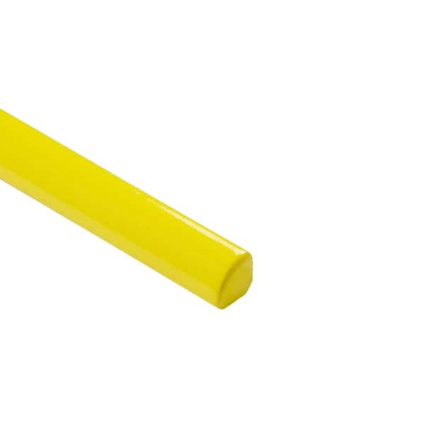 Orion Yellow 0.47 in. x 7.87 in. Glazed Terracotta Clay Quarter Round Bullnose Trim (0.02 Sq. Ft. / Each)