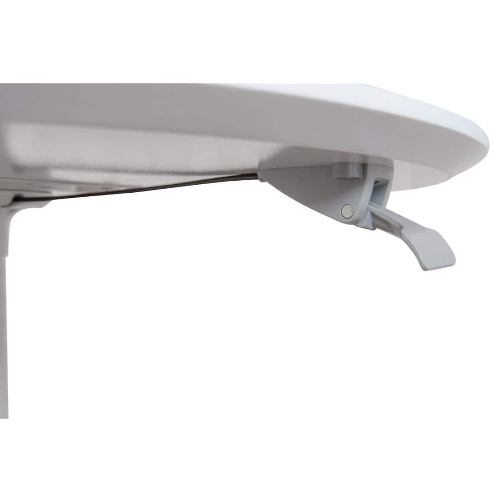 Contemporary White Round Wood Bar Height Adjustable Table