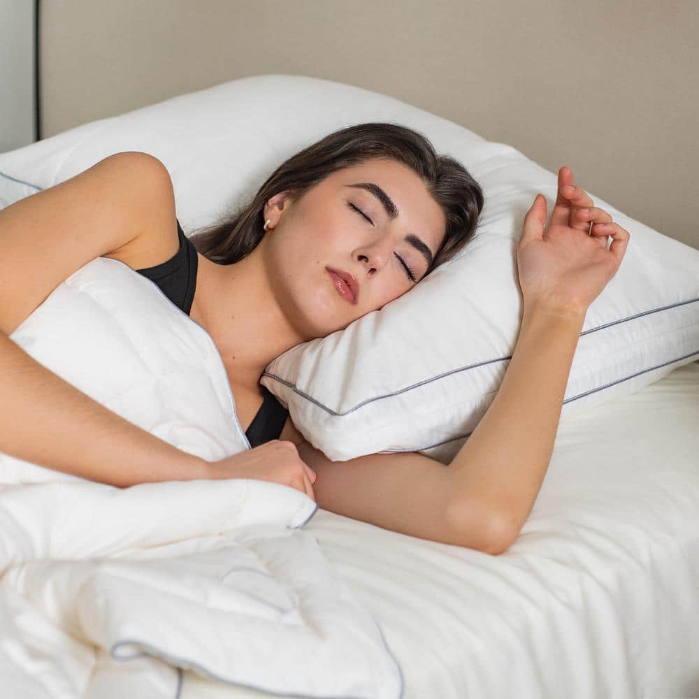 Delara White Merino Wool Quilted Adjustable Pillow with Organic Cotton Cover