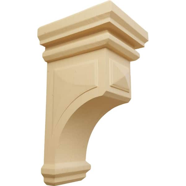 Ekena Millwork 6 in. x 12 in. x 6-3/4 in. Alder Large Woodruff Wood Corbel
