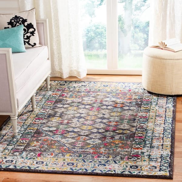 Monaco Brown/Gray 8 ft. x 10 ft. Border Area Rug