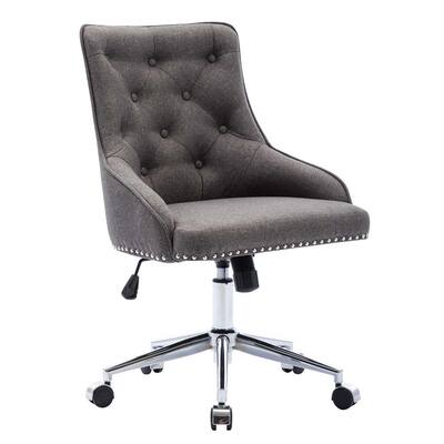 Gray Fabric Seat Office Chair with Non-Adjustable Arms