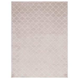 Pattern and Solid Beige 7 ft. x 9 ft. Abstract Trellis Area Rug