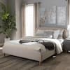 Baxton Studio Mia Mid-Century Beige Fabric Upholstered Queen Size Bed ...