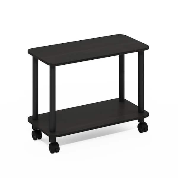 Furinno Turn-N-Tube 23.62 in. Espresso/Black RectangleWood Coffee Table with Casters