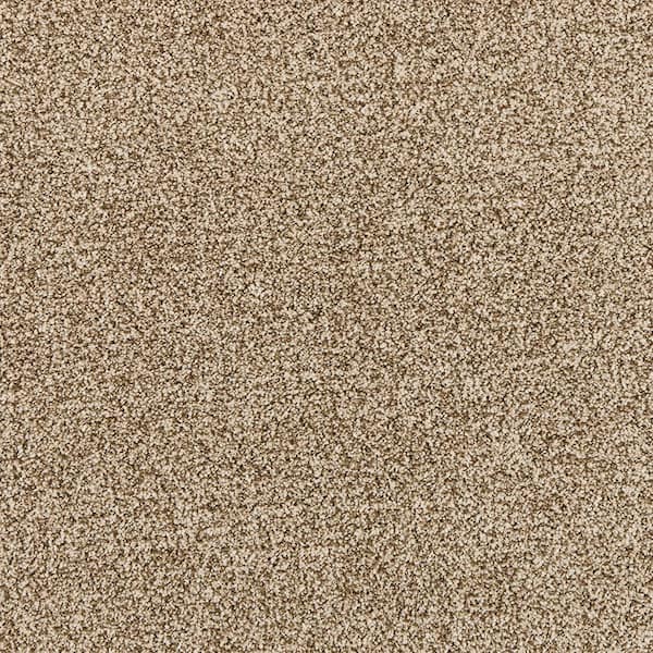 TrafficMaster Household Hues II Linen Beige 41 oz. Polyester Textured Installed Carpet