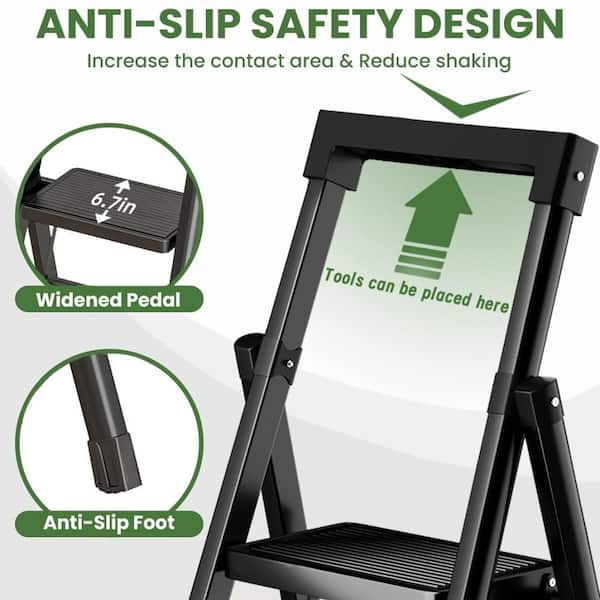 4.7 ft. Steel Lightweight Step Ladder (10 ft. Reach) with Tool Platform, 300 lb. Load Capacity Type IAA Duty Rating